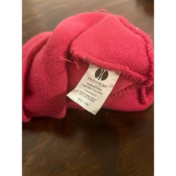 Holloway pink striped knit Beanie OS - Picture 2 of 2